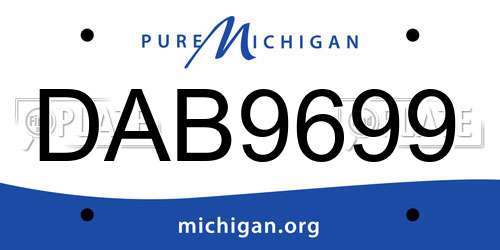 DAB9699 Michigan License Plate