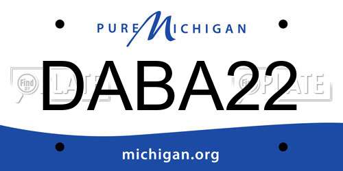 DABA22 Michigan License Plate