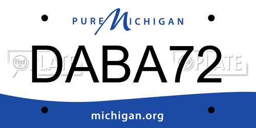 DABA72 Michigan License Plate