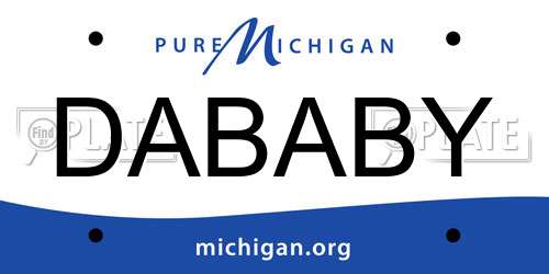 DABABY Michigan License Plate