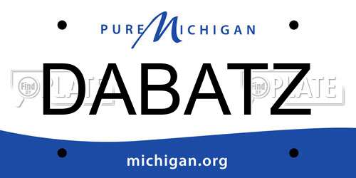 DABATZ Michigan License Plate