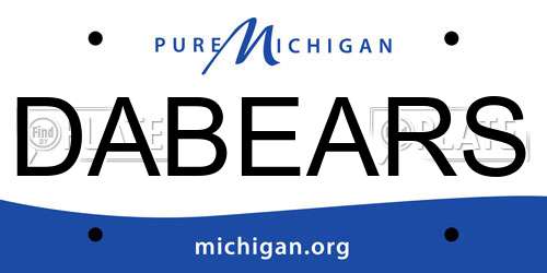 DABEARS Michigan License Plate