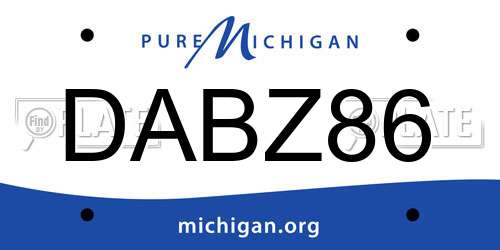 DABZ86 Michigan License Plate