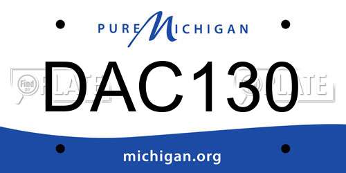 DAC130 Michigan License Plate