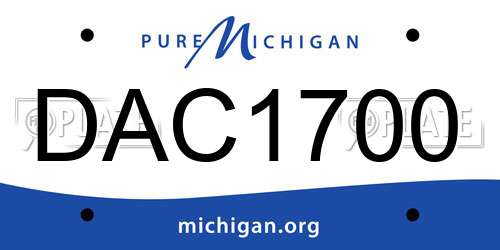 DAC1700 Michigan License Plate