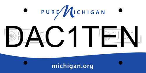 DAC1TEN Michigan License Plate