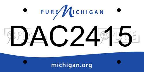 DAC2415 Michigan License Plate