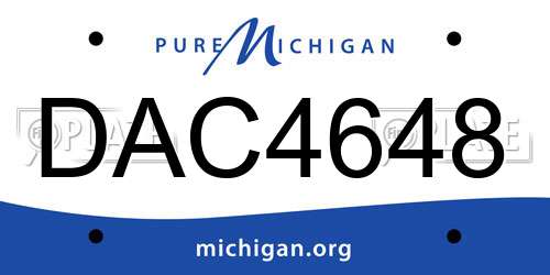 DAC4648 Michigan License Plate