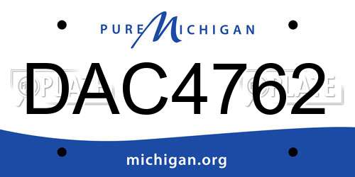 DAC4762 Michigan License Plate