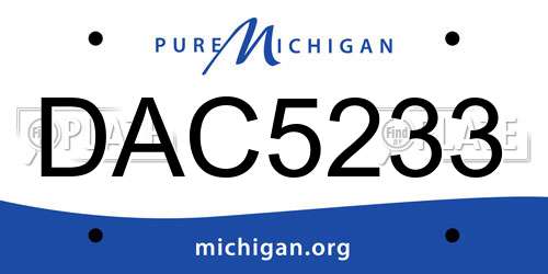 DAC5233 Michigan License Plate