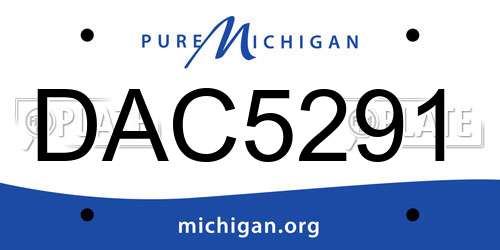 DAC5291 Michigan License Plate