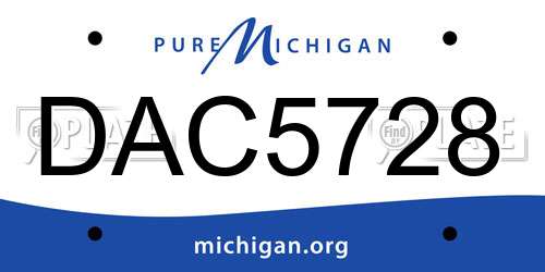 DAC5728 Michigan License Plate