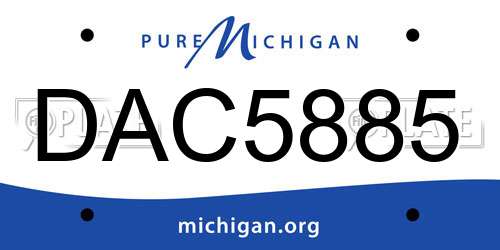 DAC5885 Michigan License Plate