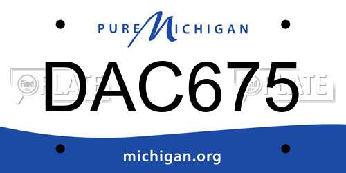 DAC675 Michigan License Plate