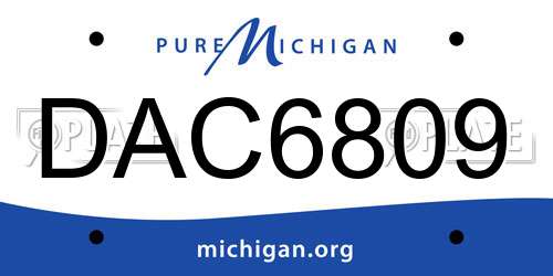 DAC6809 Michigan License Plate