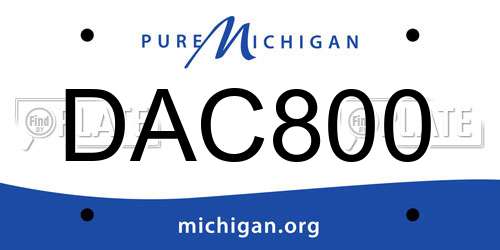 DAC800 Michigan License Plate