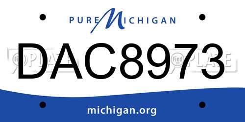DAC8973 Michigan License Plate