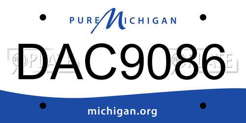 DAC9086 Michigan License Plate