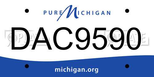DAC9590 Michigan License Plate