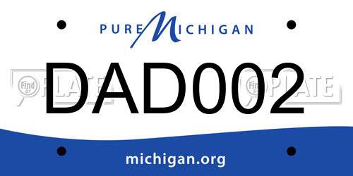 DAD002 Michigan License Plate