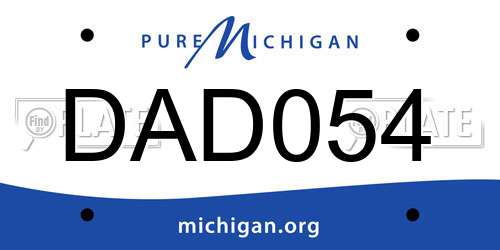 DAD054 Michigan License Plate
