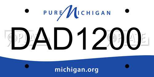 DAD1200 Michigan License Plate