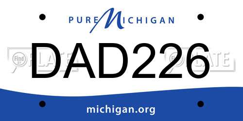 DAD226 Michigan License Plate