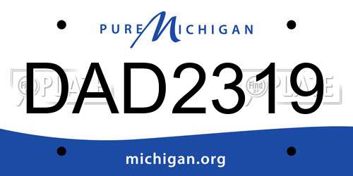 DAD2319 Michigan License Plate