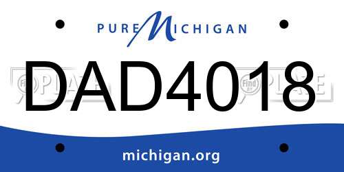 DAD4018 Michigan License Plate