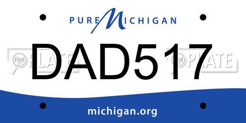 DAD517 Michigan License Plate