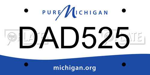 DAD525 Michigan License Plate