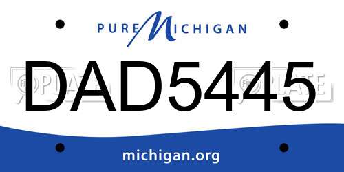 DAD5445 Michigan License Plate