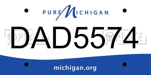 DAD5574 Michigan License Plate