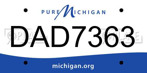 DAD7363 Michigan License Plate