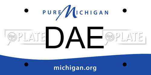 DAE Michigan License Plate