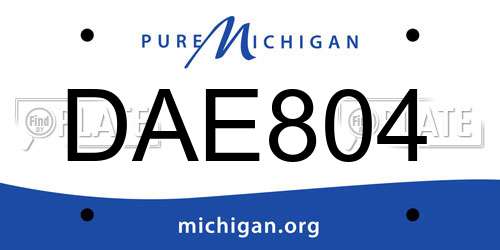 DAE804 Michigan License Plate