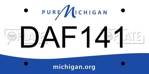 DAF141 Michigan License Plate