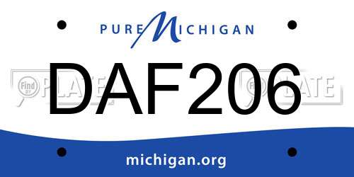 DAF206 Michigan License Plate