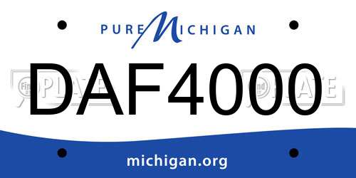 DAF4000 Michigan License Plate