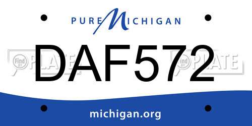 DAF572 Michigan License Plate