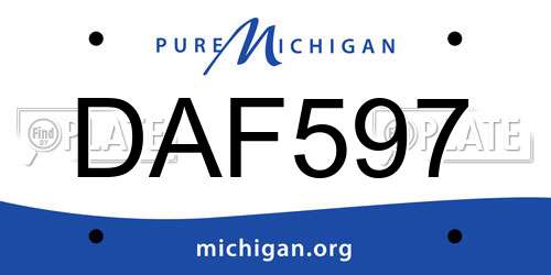 DAF597 Michigan License Plate