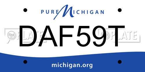 DAF59T Michigan License Plate