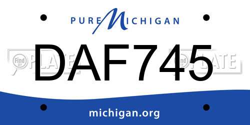 DAF745 Michigan License Plate