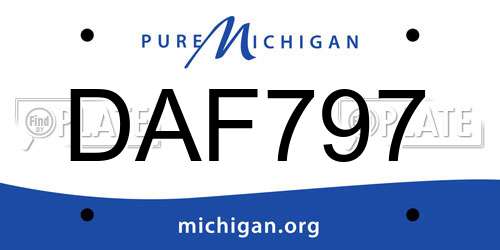 DAF797 Michigan License Plate