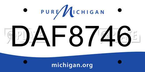 DAF8746 Michigan License Plate