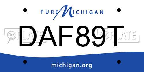 DAF89T Michigan License Plate