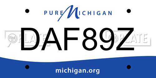 DAF89Z Michigan License Plate