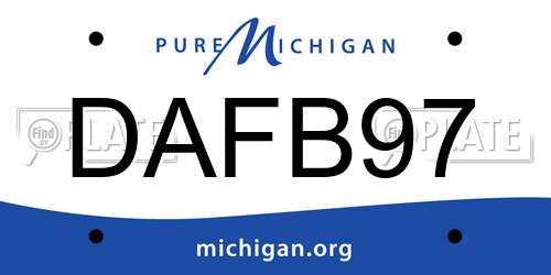 DAFB97 Michigan License Plate