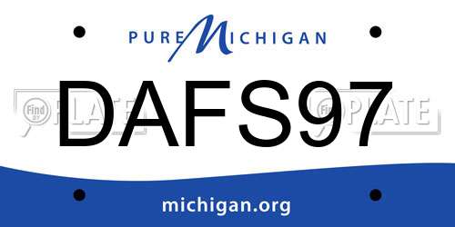 DAFS97 Michigan License Plate