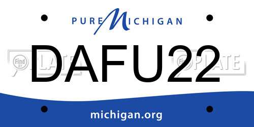 DAFU22 Michigan License Plate